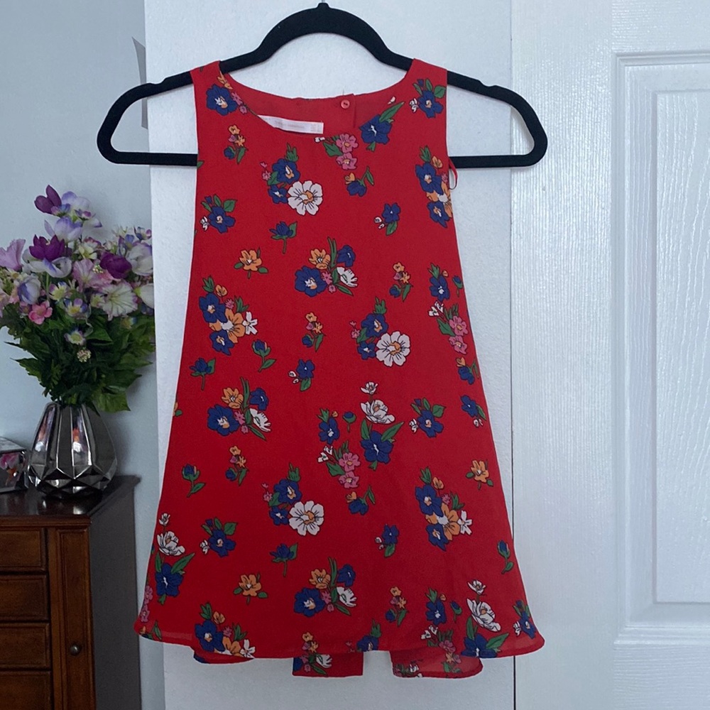 Zara floral backless shirt